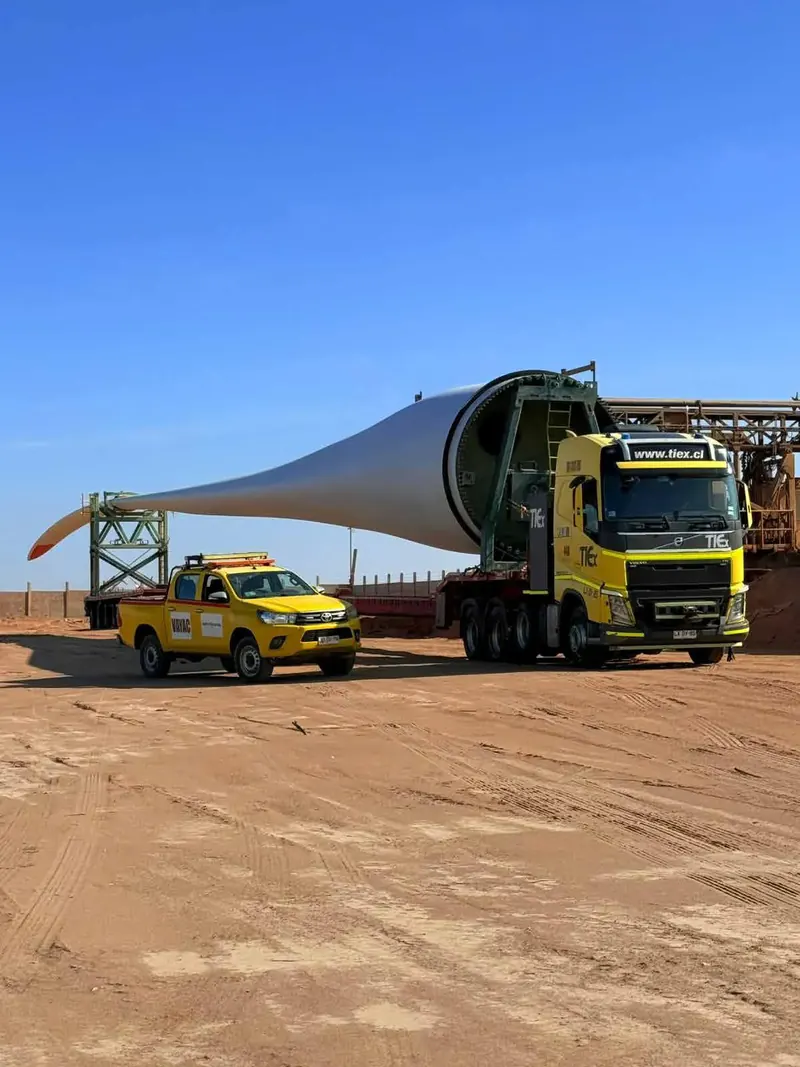 Transporte de un aspa eólica