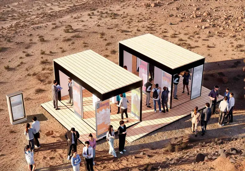 Circuito y pabellón de exposición en Minera Spence, BHP